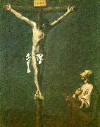 st. lucas before christ crucified, Francisco de Zurbaran
